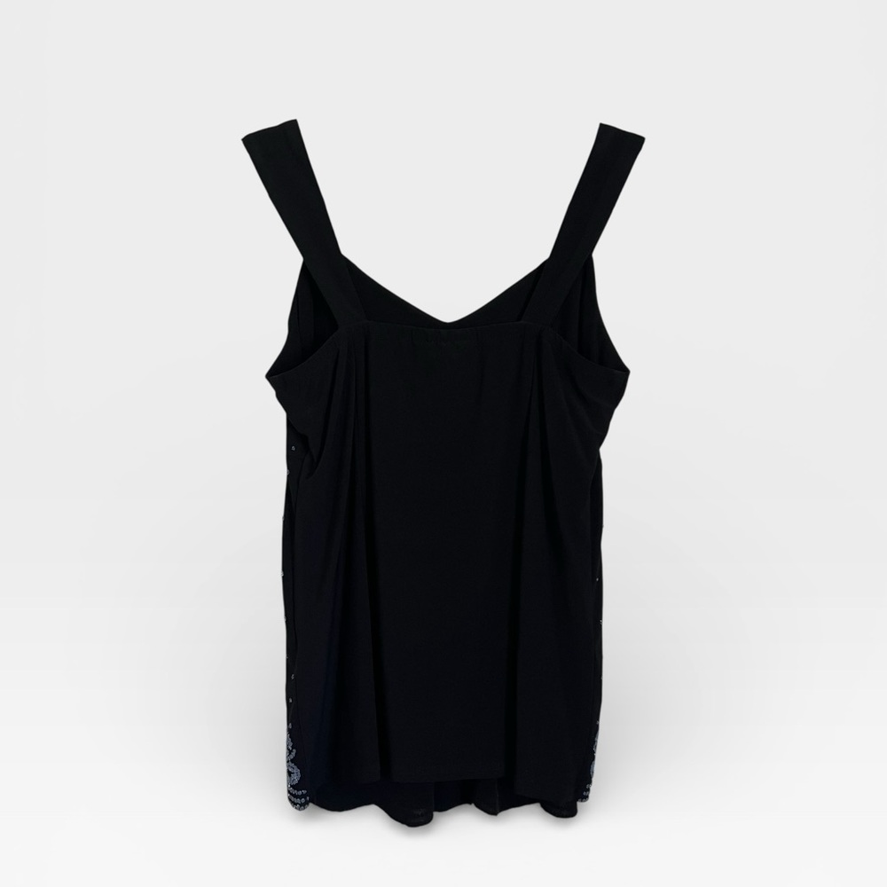 Elegant Black Beaded Sequin Dressy Tank Top - Picture 7 of 9